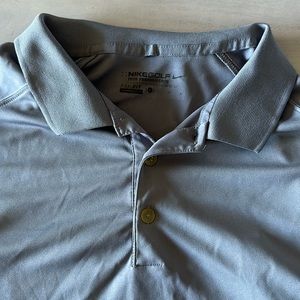 Nike Golf Tour Performance Dri Fit Grey Short Sleeve Polo - Men's L